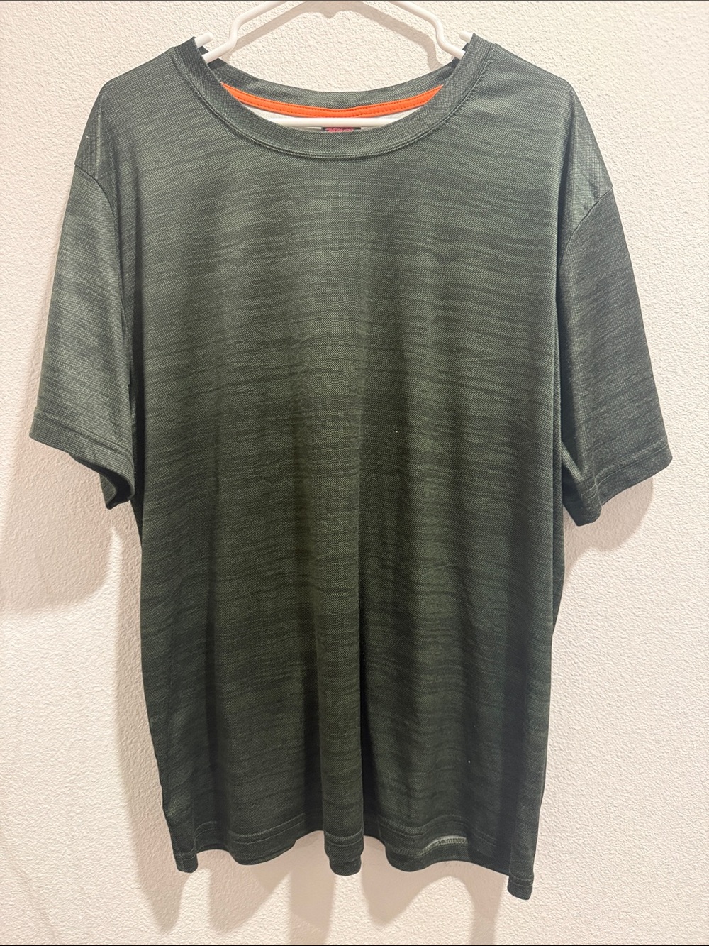 Zone Pro Men's Olive Heather Short Sleeve Tee with Orange Neck Trim